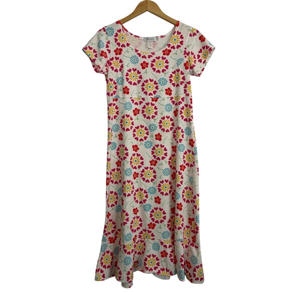 fresh produce Dresses & Skirts - Fresh Produce Womens M Floral Pink Heart Empire Waist Ruffle Midi Dress USA Made